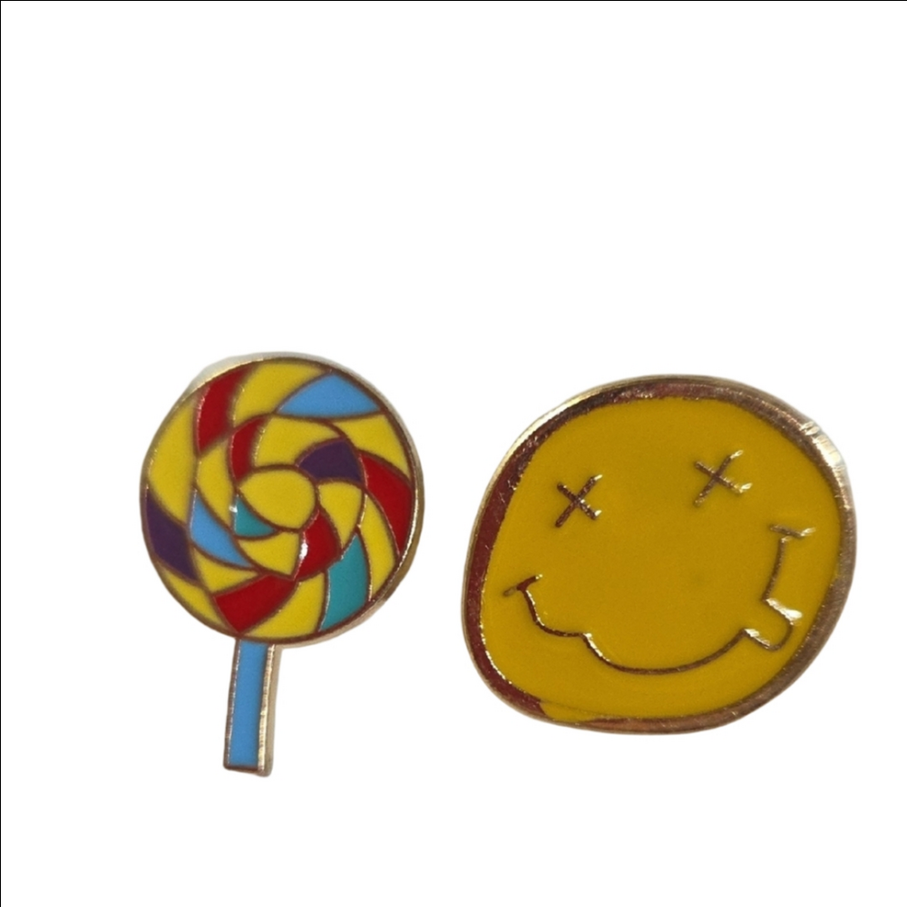 Kids Lollipop and Smiley Face Pins